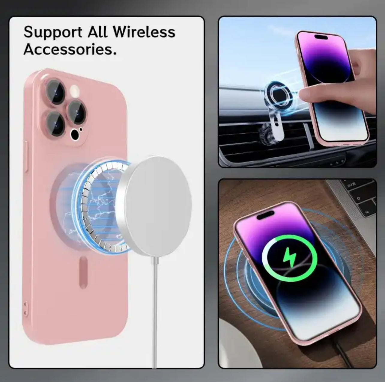 (New 2024 Style!) Premium Metallic Crystal MagSafe Phone Case with Build-on Lens Protector- iPhones (New 2024 Style!) Premium Metallic Crystal MagSafe Phone Case with Build-on Lens Protector- iPhones